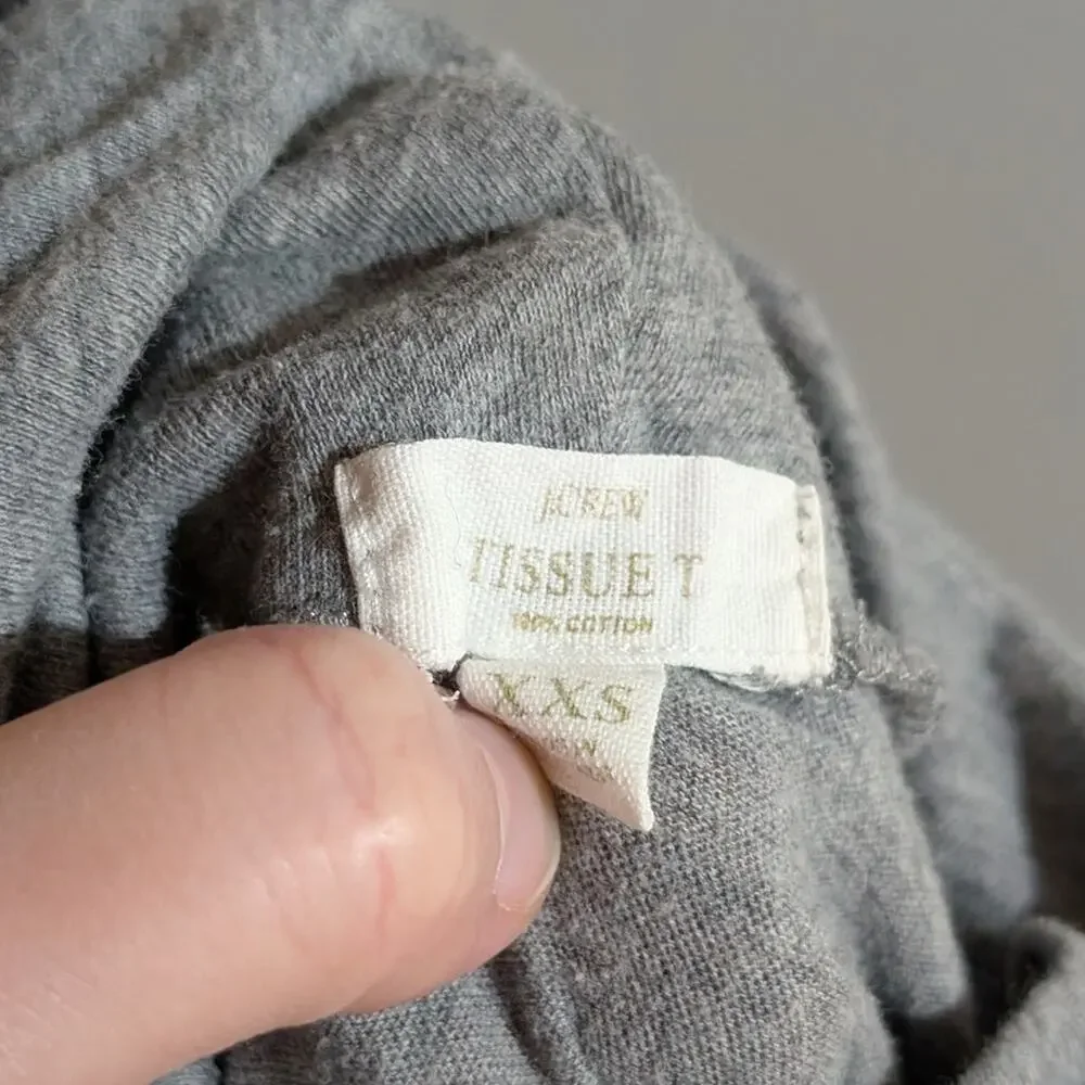 J.Crew | Gray Cotton Tissue Turtleneck Tee | Women's Size XXS